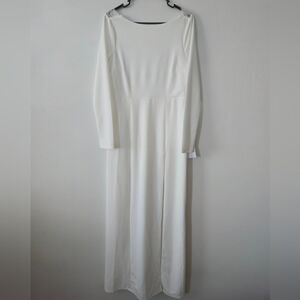 NWT Lulus Romantic Moments White Lace Long Sleeve Maxi Dress